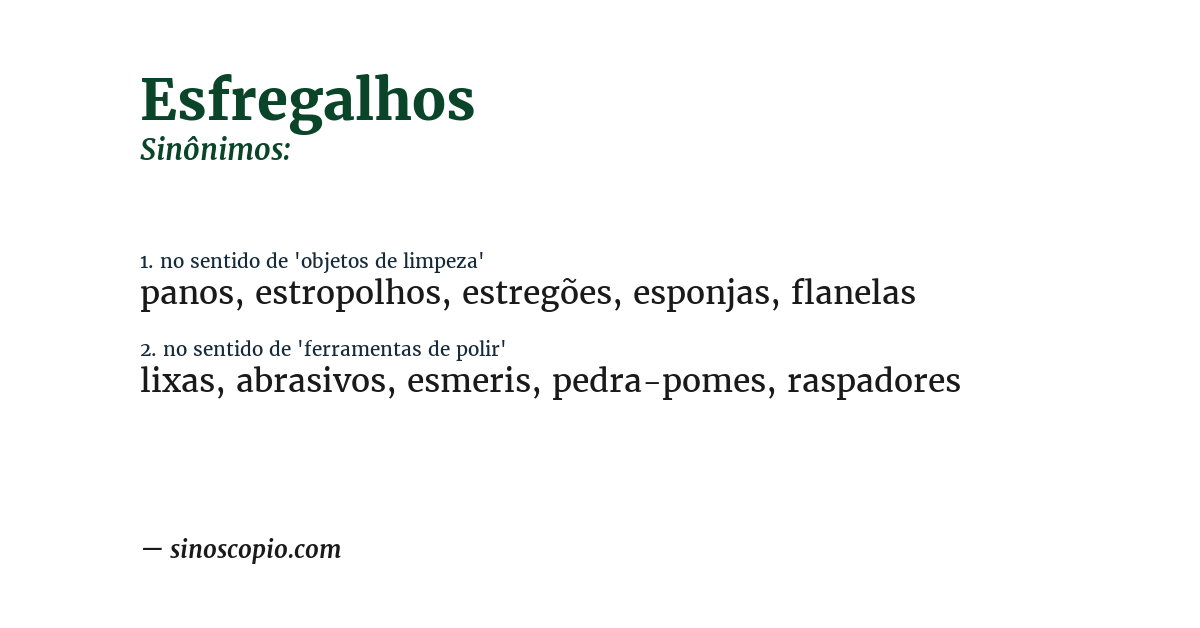 Sinônimo de esfregalhos
