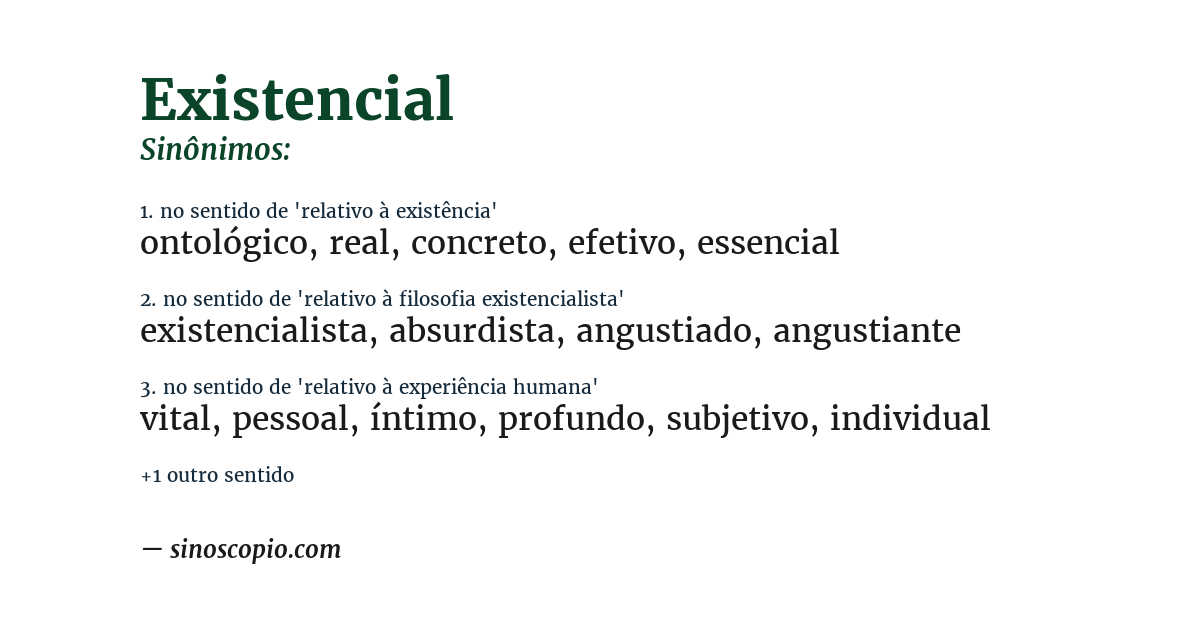 Sinônimo de existencial