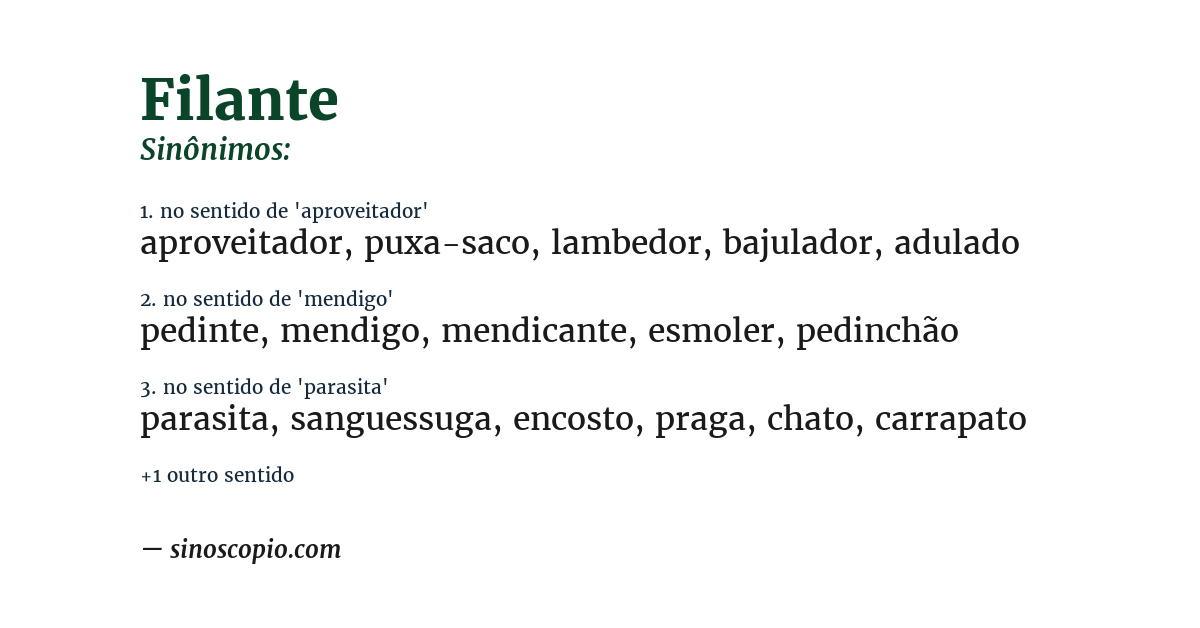 Sinônimo de filante