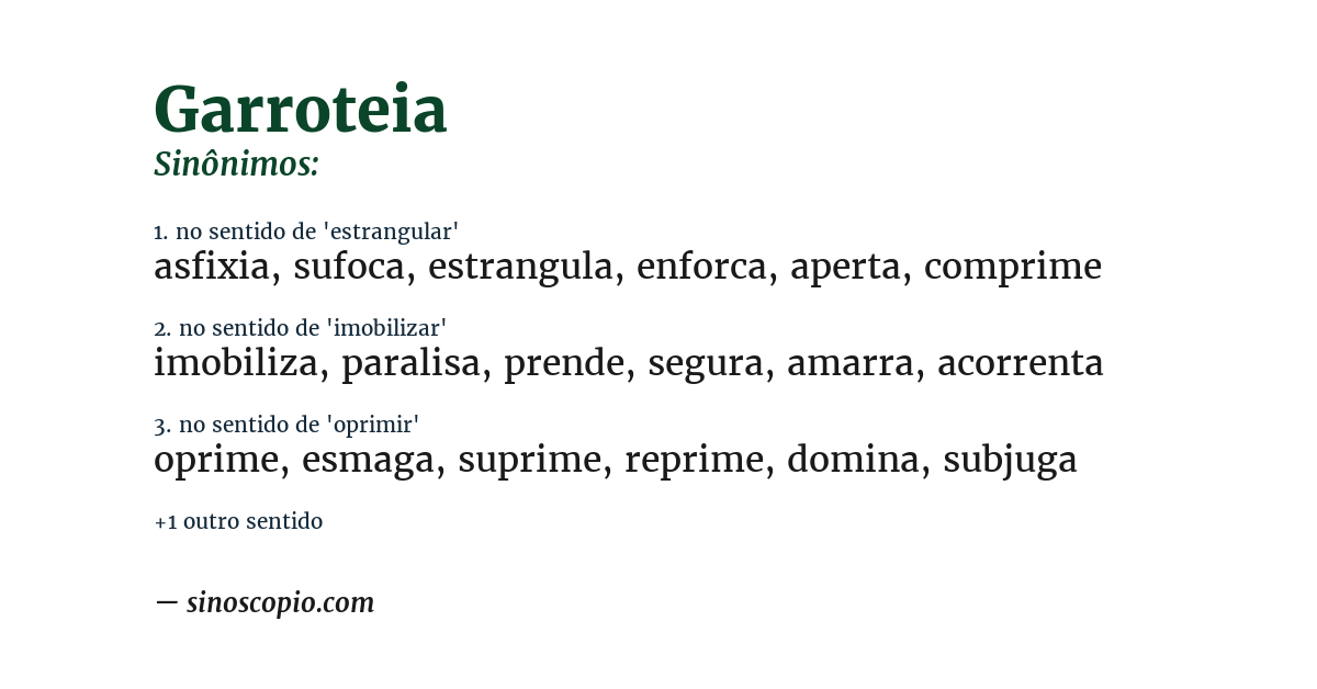 Sinônimo de garroteia