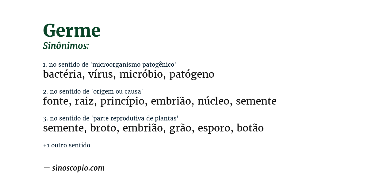 Sinônimo de germe