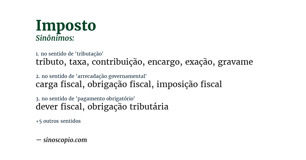 Sinônimo de imposto