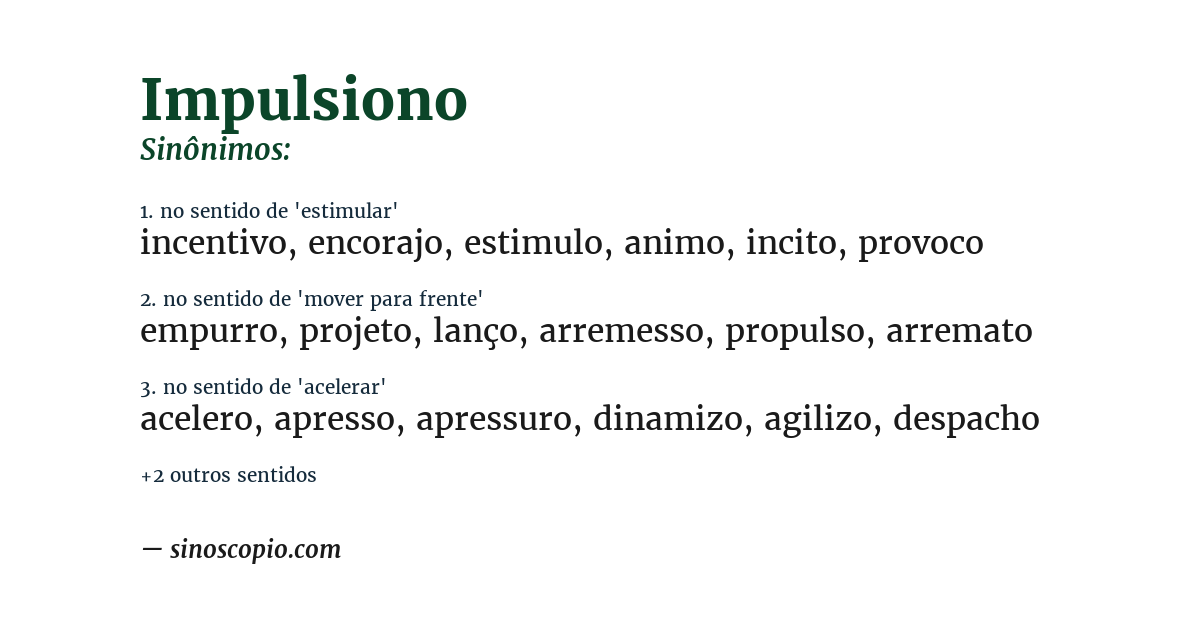 Sinônimo de impulsiono