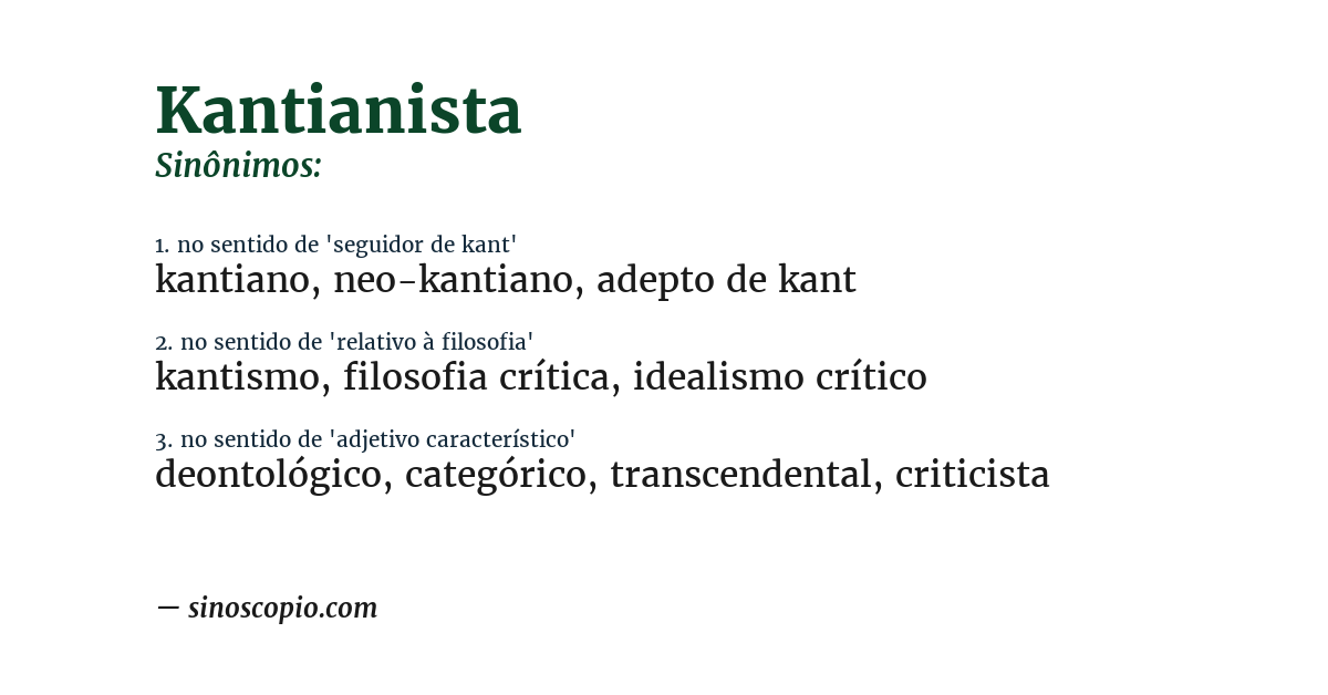 Sinônimo de kantianista