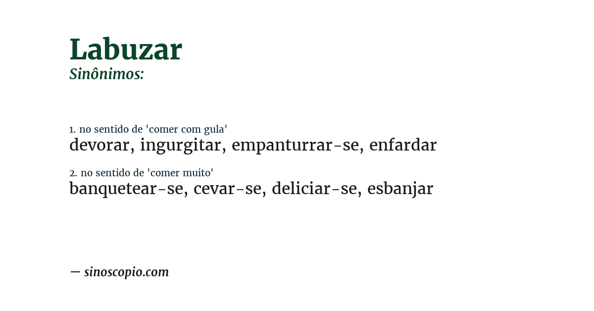 Sinônimo de labuzar