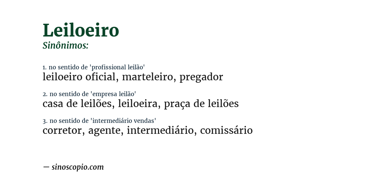 Sinônimo de leiloeiro