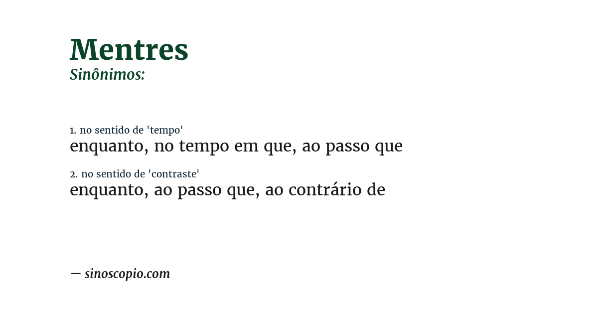 Sinônimo de mentres