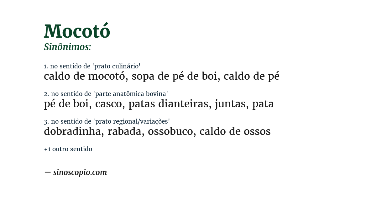 Sinônimo de mocotó