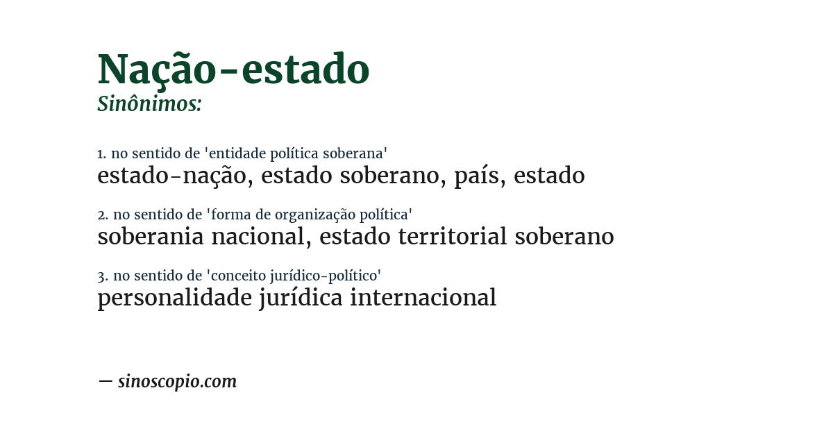 Sinônimo de nação-estado