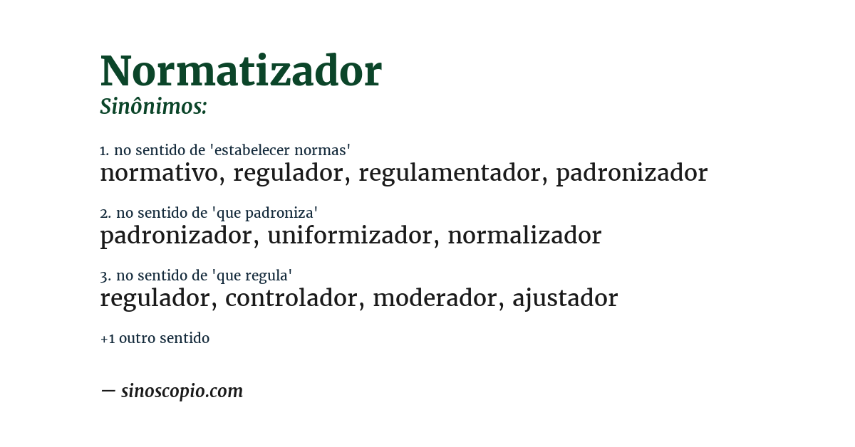 Sinônimo de normatizador