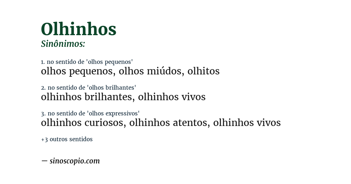 Sinônimo de olhinhos