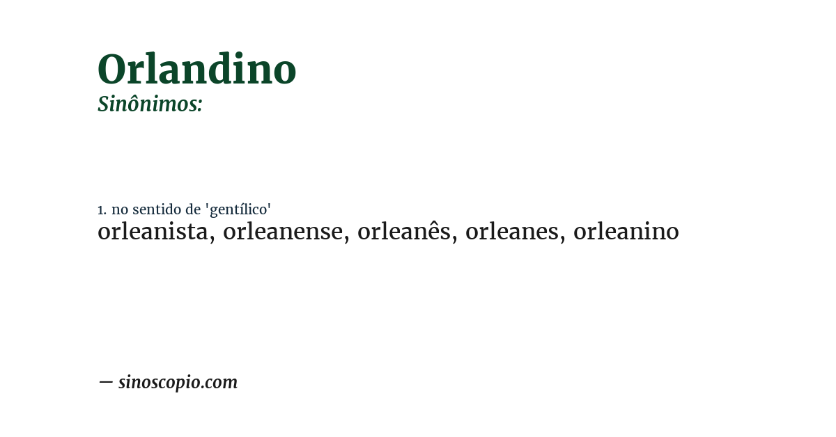 Sinônimo de orlandino