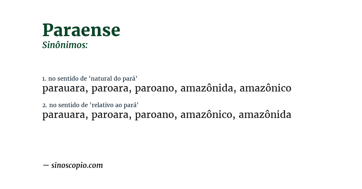 Sinônimo de paraense