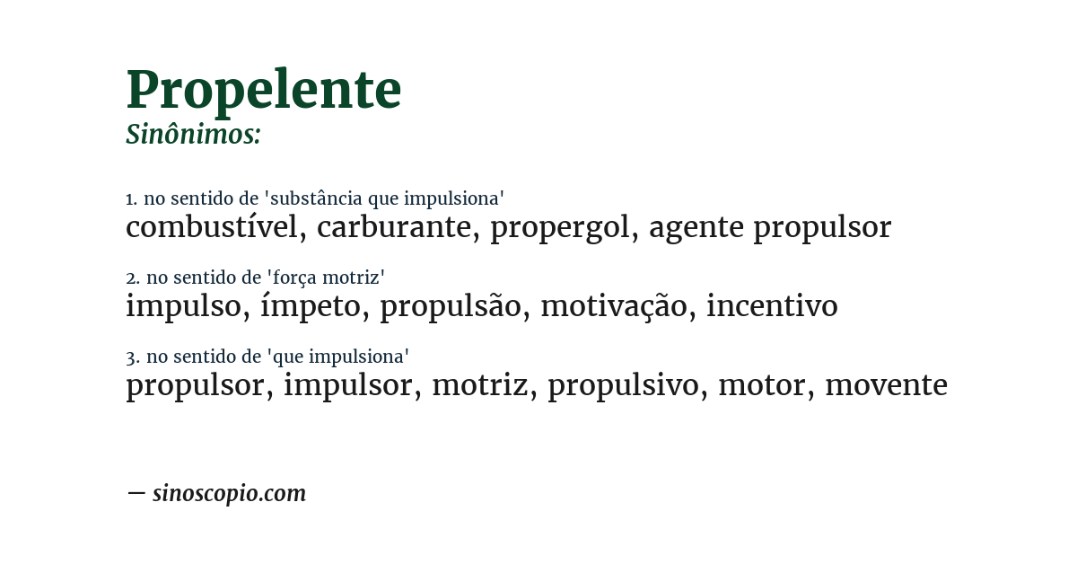 Sinônimo de propelente