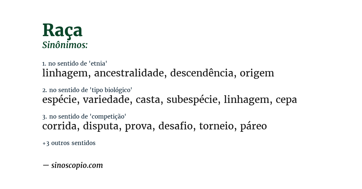 Sinônimo de raça