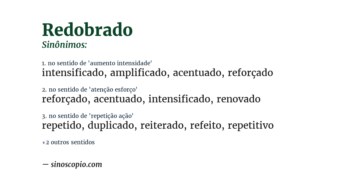 Sinônimo de redobrado