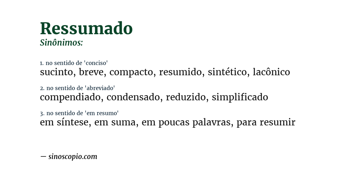 Sinônimo de ressumado