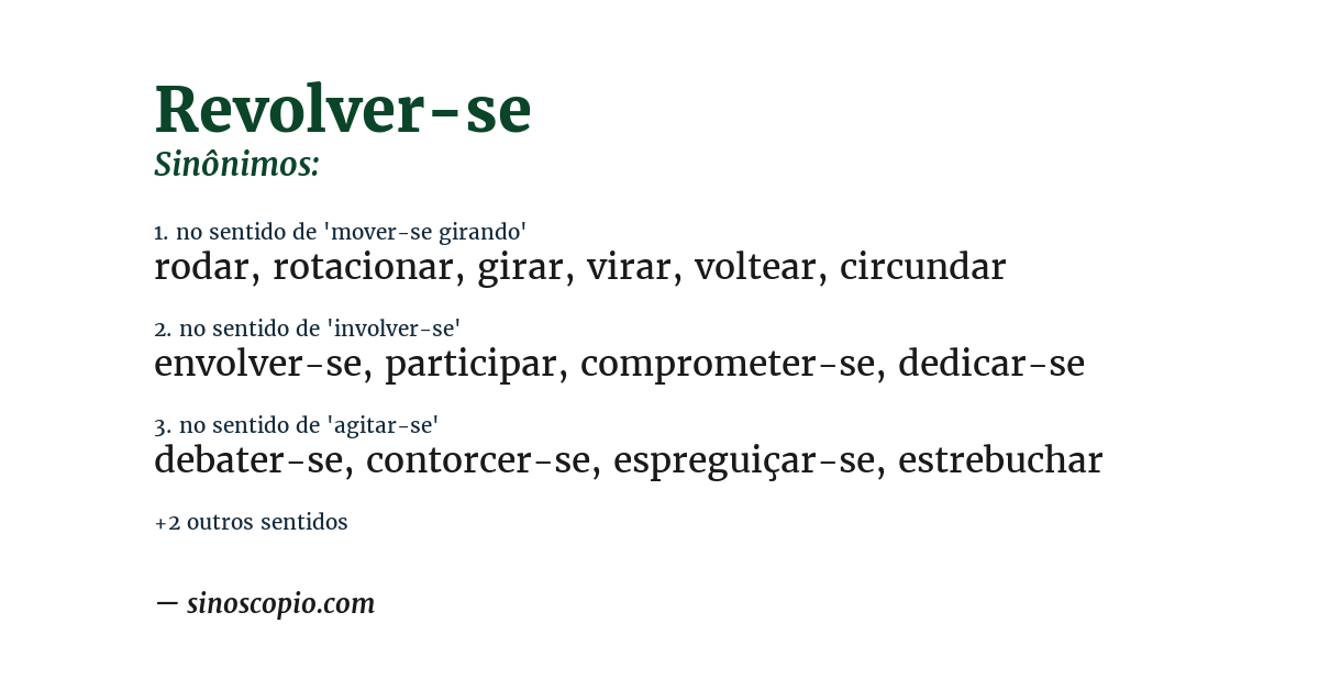 Sinônimo de revolver-se