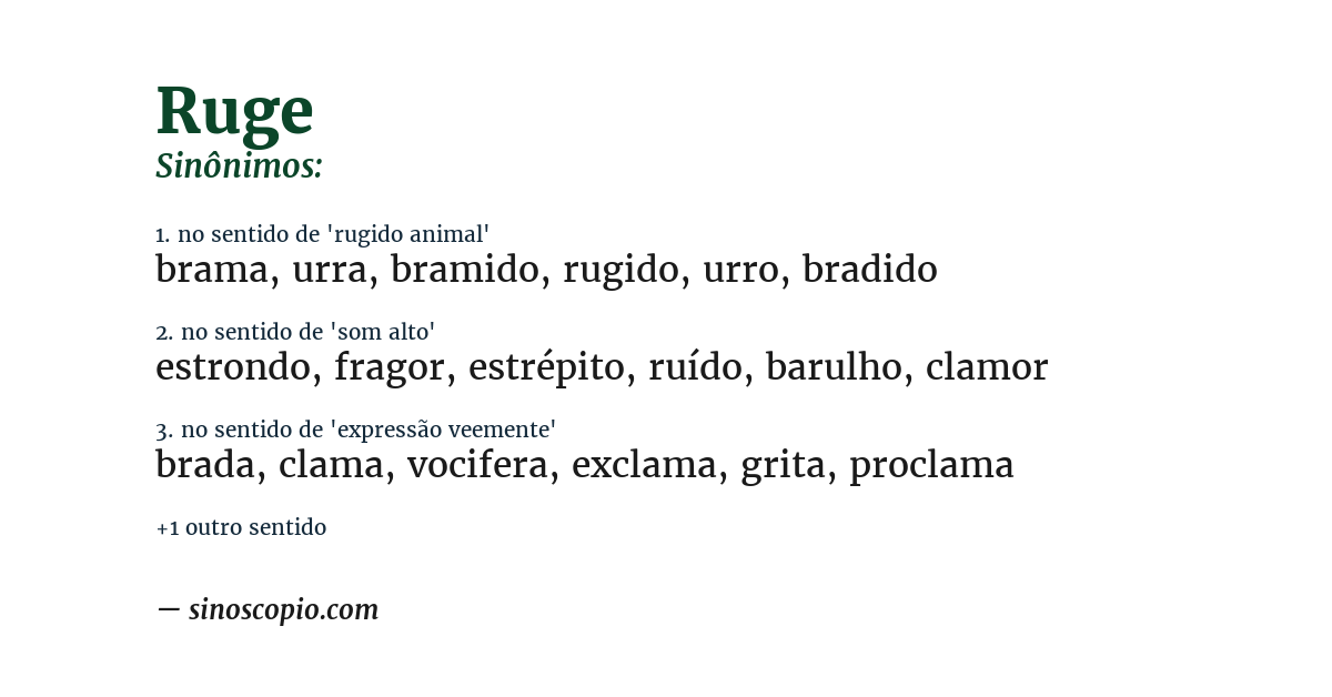 Sinônimo de ruge