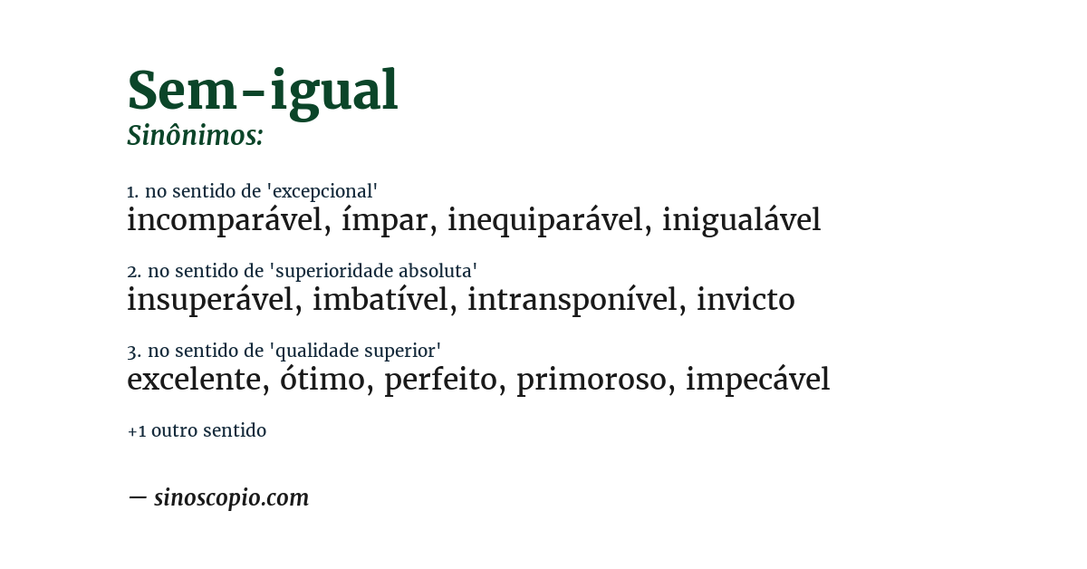 Sinônimo de sem-igual
