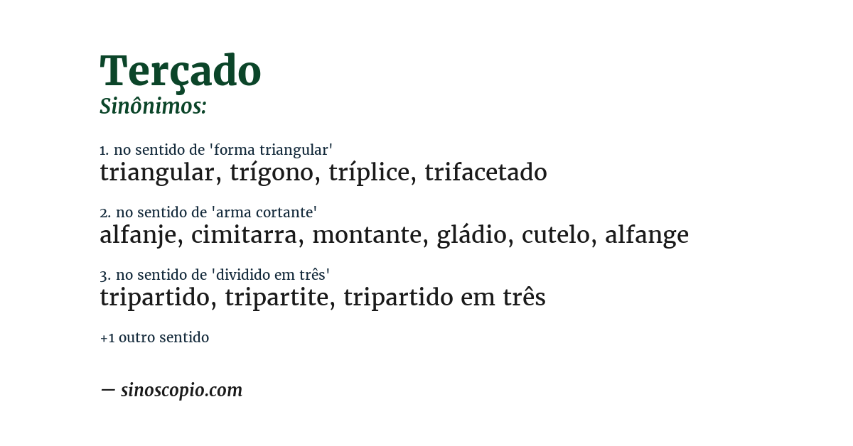 Sinônimo de terçado