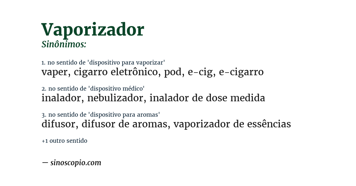 Sinônimo de vaporizador