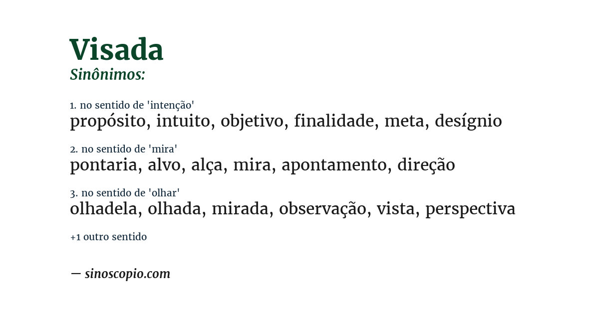 Sinônimo de visada