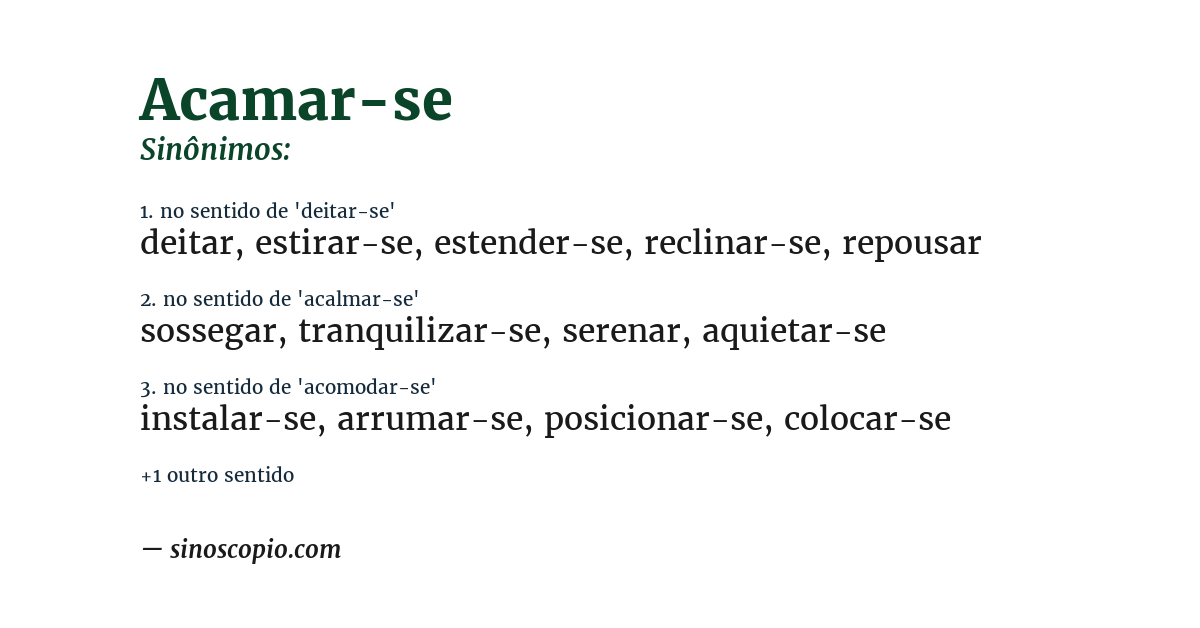 Sinônimo de acamar-se