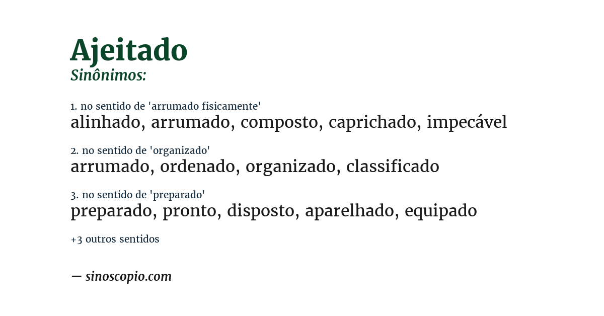 Sinônimo de ajeitado