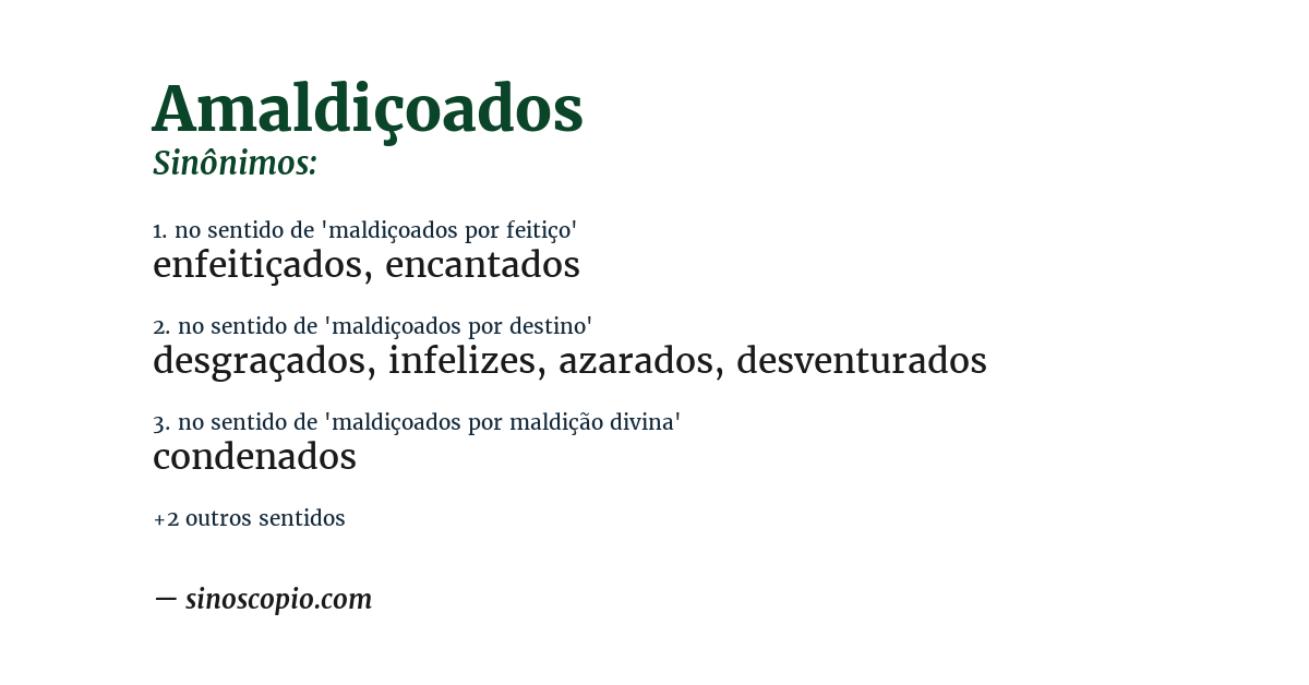 Sinônimo de amaldiçoados