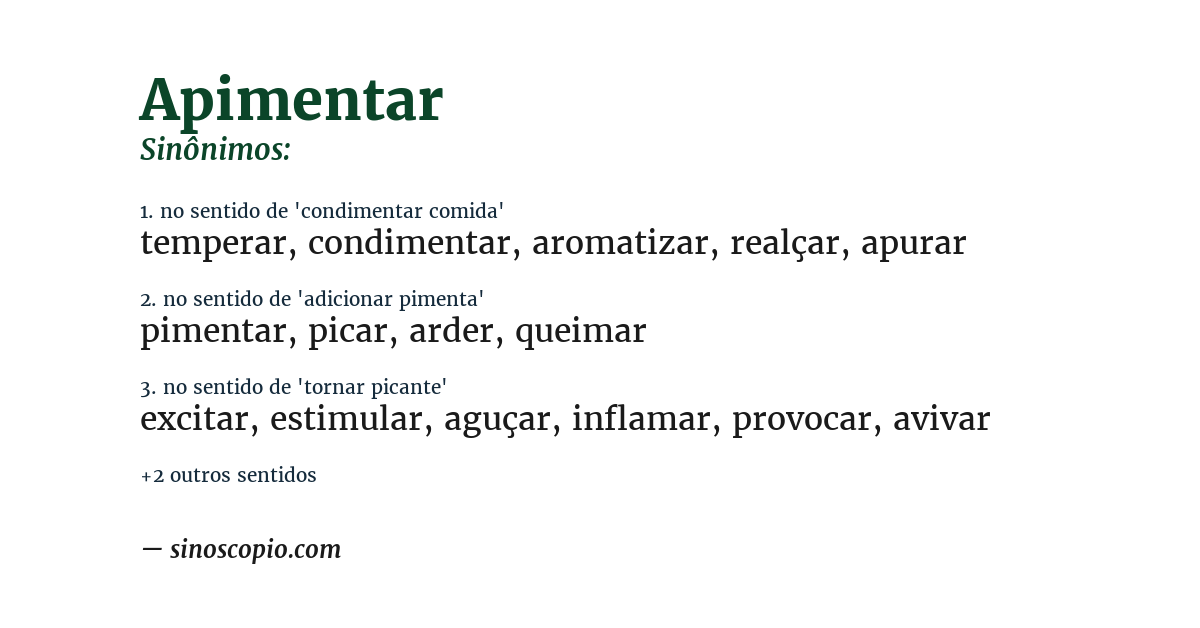 Sinônimo de apimentar