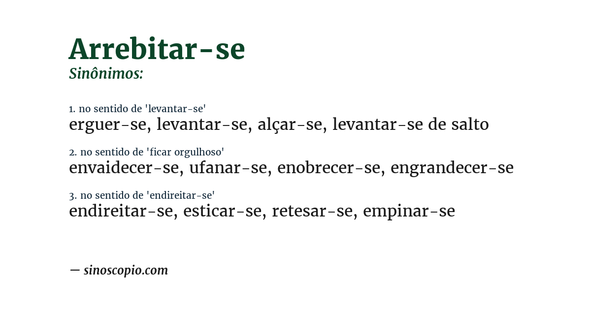 Sinônimo de arrebitar-se