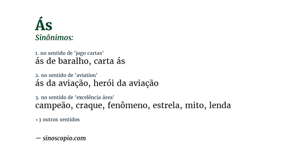 Sinônimo de ás