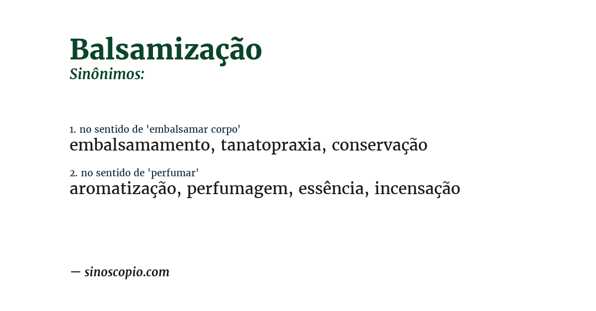 Sinônimo de balsamização