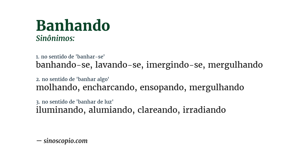 Sinônimo de banhando