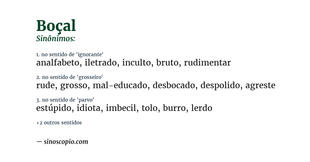 Sinônimo de boçal