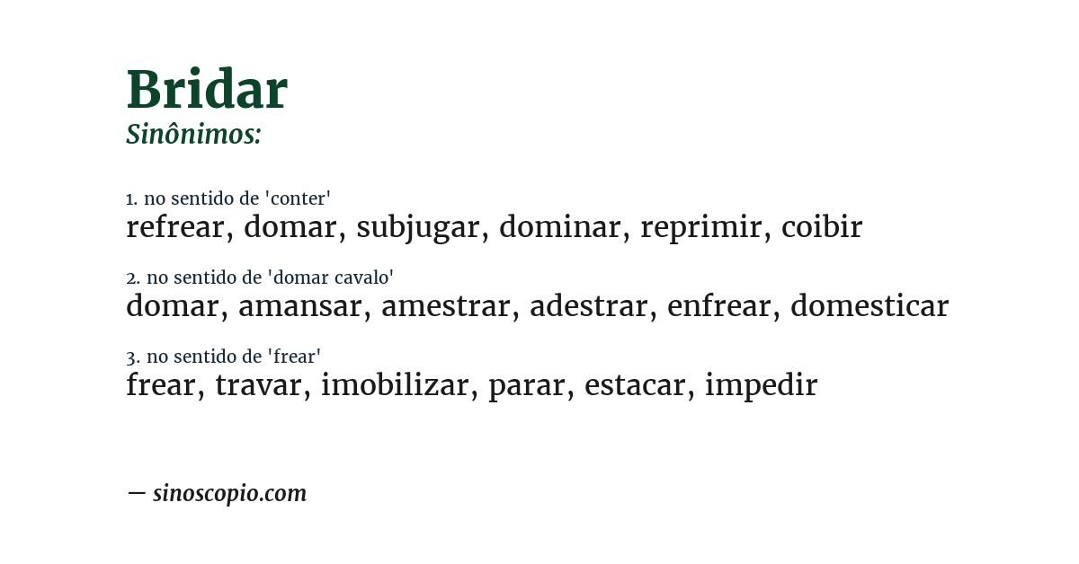 Sinônimo de bridar