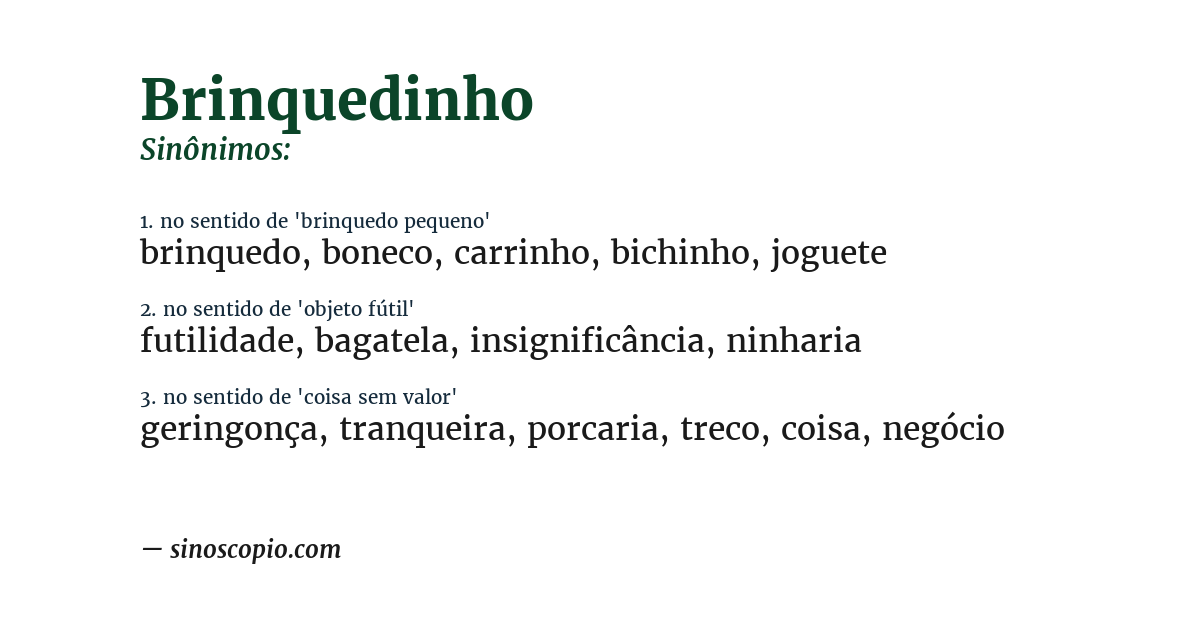 Sinônimo de brinquedinho