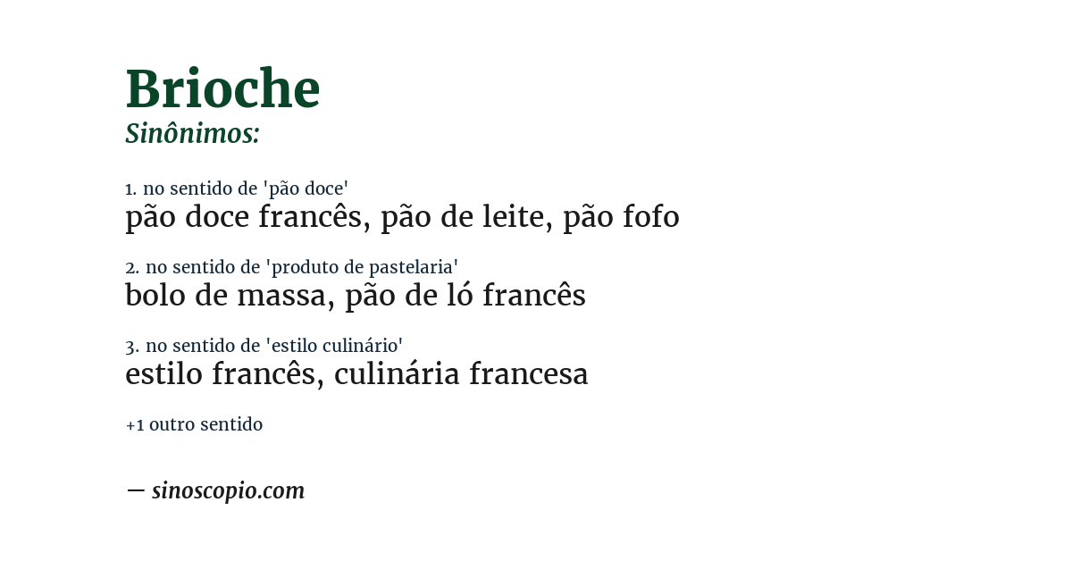 Sinônimo de brioche