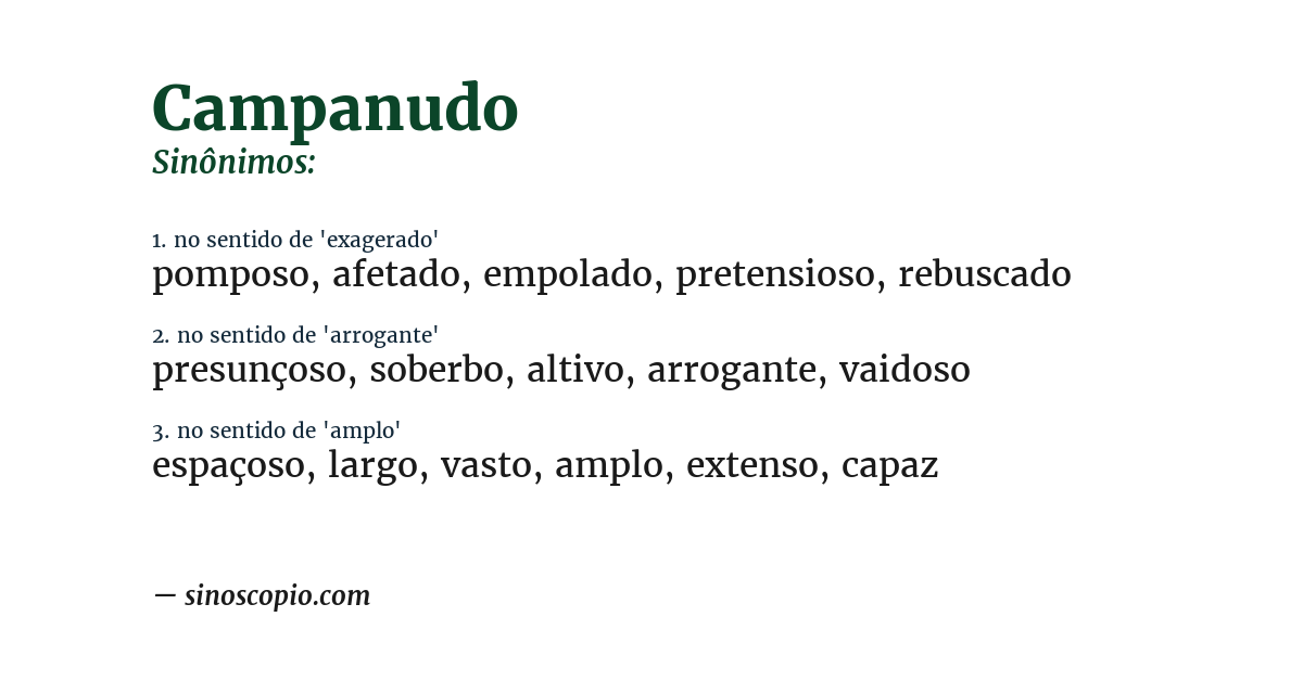 Sinônimo de campanudo