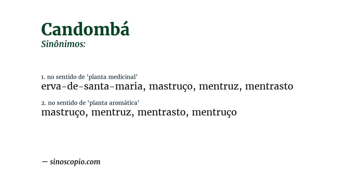 Sinônimo de candombá