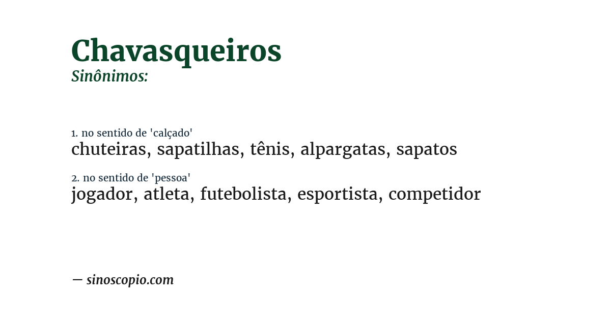 Sinônimo de chavasqueiros