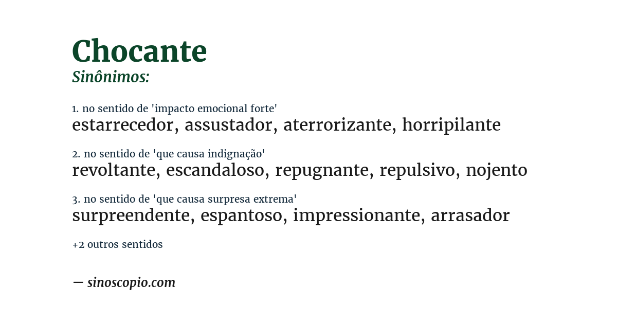 Sinônimo de chocante
