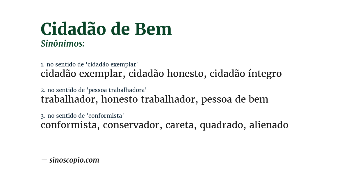 Sinônimo de cidadão de bem