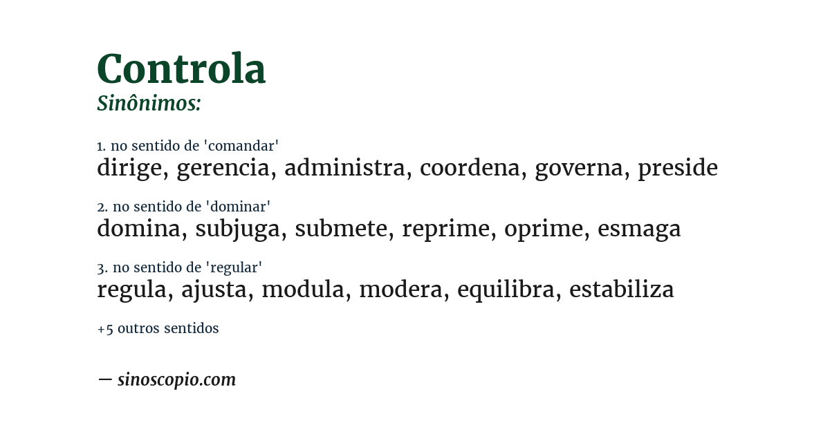 Sinônimo de controla
