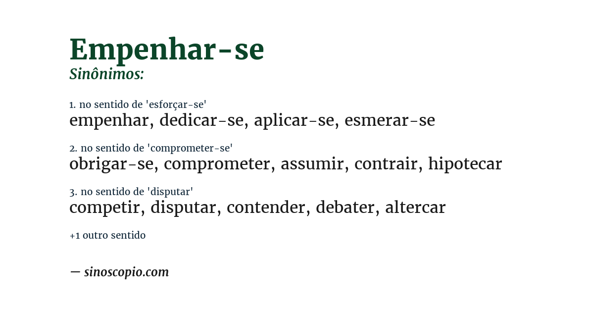 Sinônimo de empenhar-se