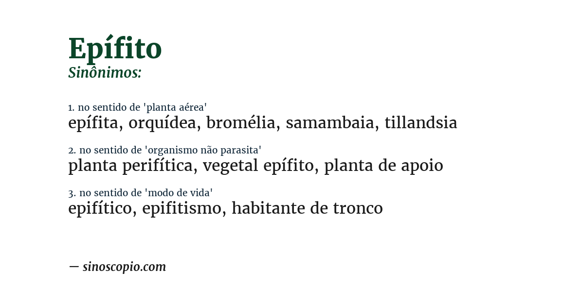 Sinônimo de epífito