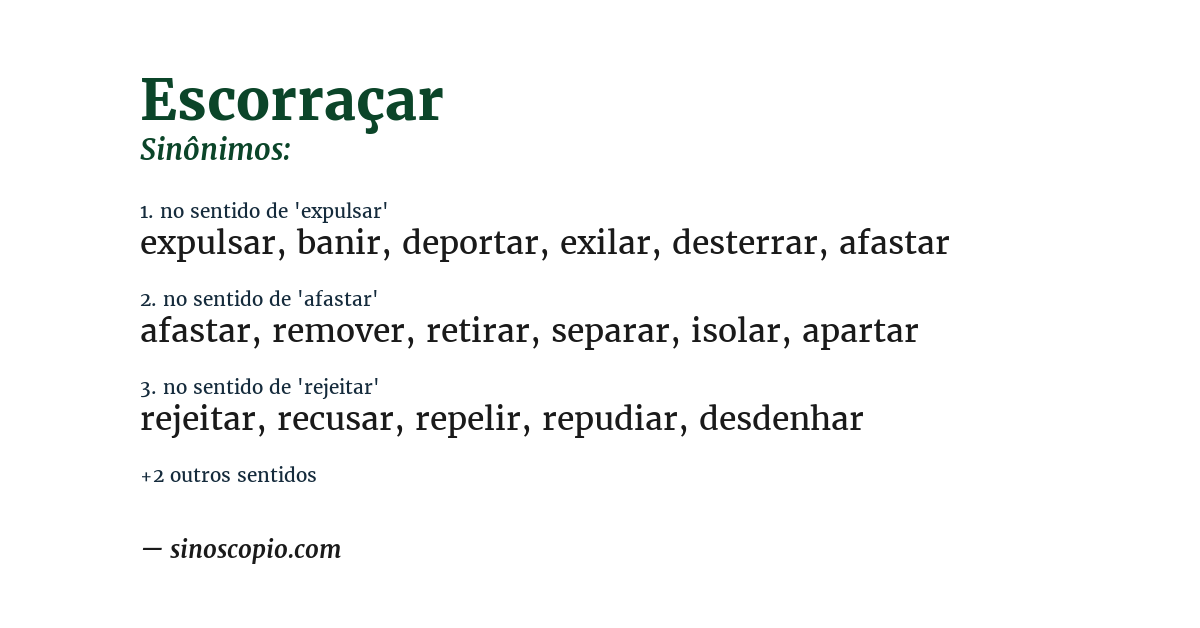 Sinônimo de escorraçar