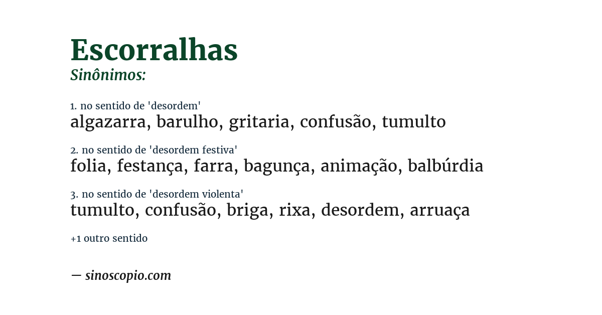 Sinônimo de escorralhas