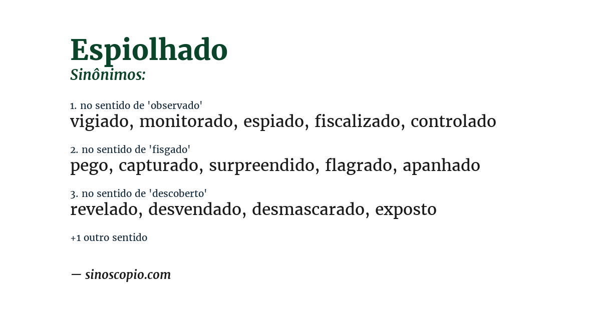 Sinônimo de espiolhado